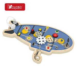OEM Montessori Kids Wooden Busy Board Sensory Board with LED Light Switch W12D564